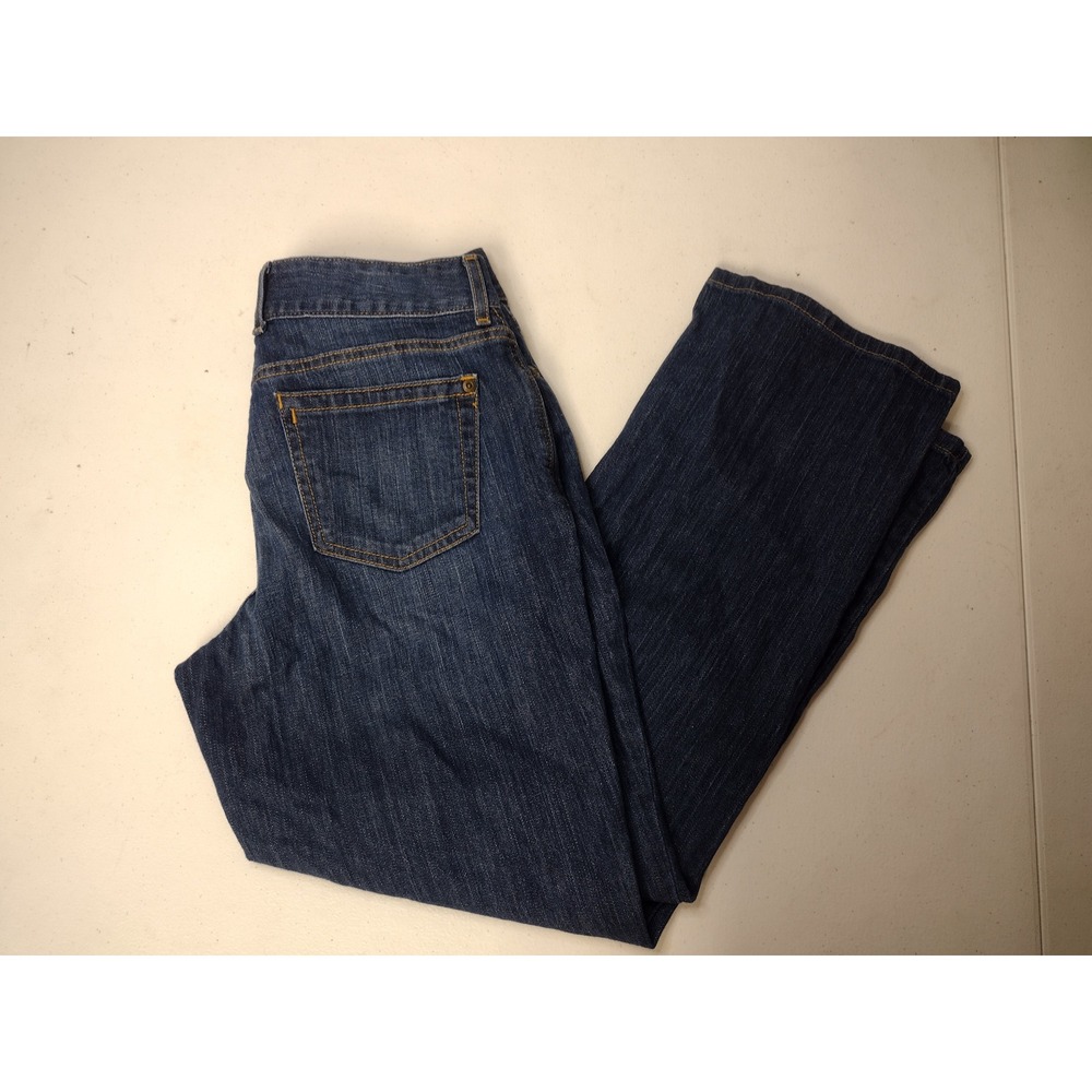 LL Bean Favorite‎ Fit Straight Leg Jeans Womens 6 Petite Dark Wash Denim